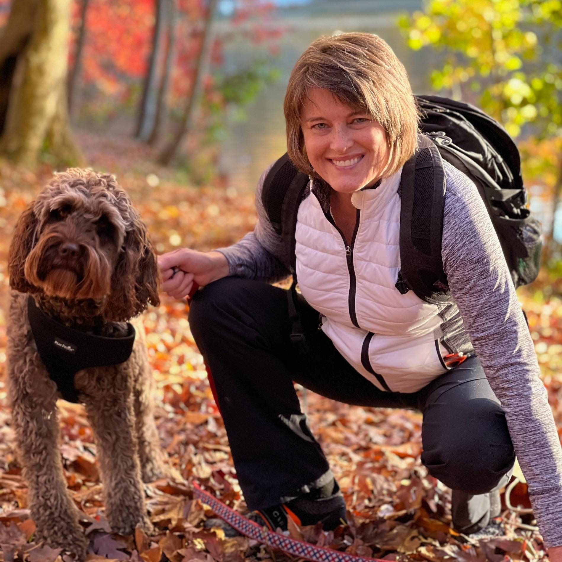 Kim Cable Double Lung Transplant Recipient with her dog