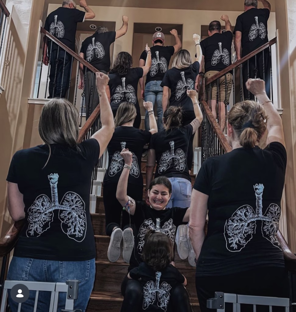 Surrounded by her family and friends, supporting her through her transplant journey.